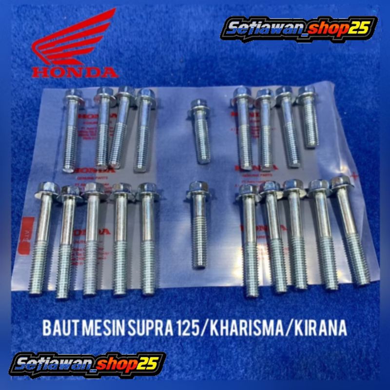 Baut Blok Mesin kanan kiri Supra x 125 Karisma Kirana SATU SET assy wave 125 (blok magnet & blok kop