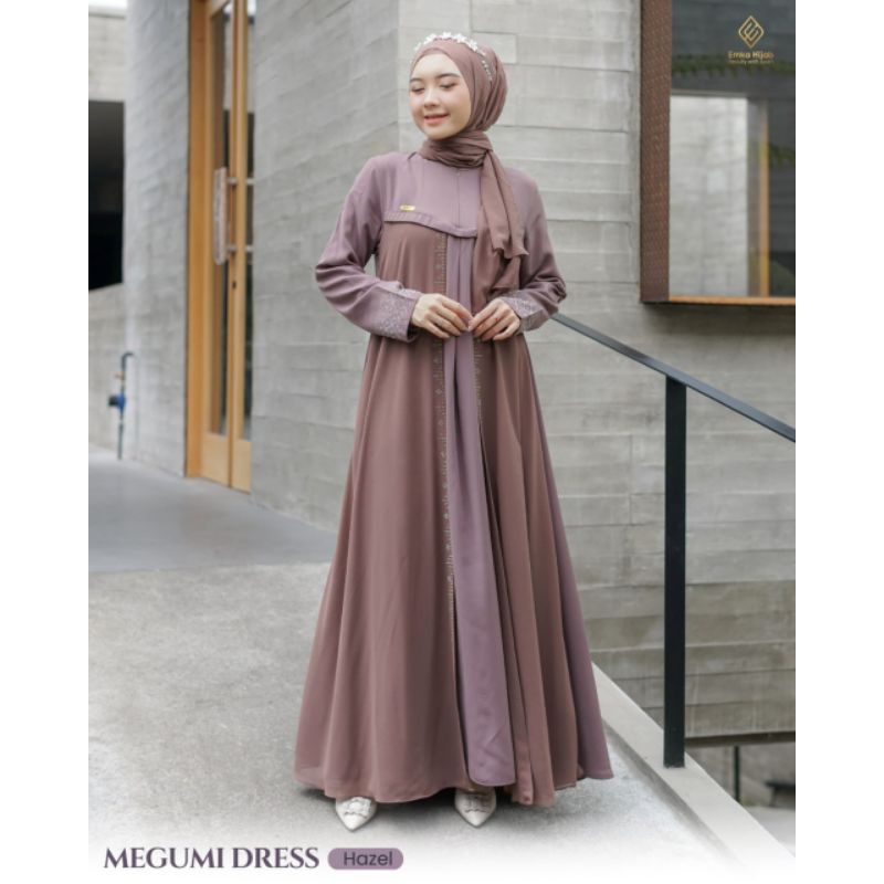 MEGUMI DRESS-AFILLA-EMKA HIJAB-GAMIS PESTA-GAMIS ELEGAN-GAMIS LEBARAN-ABAYA