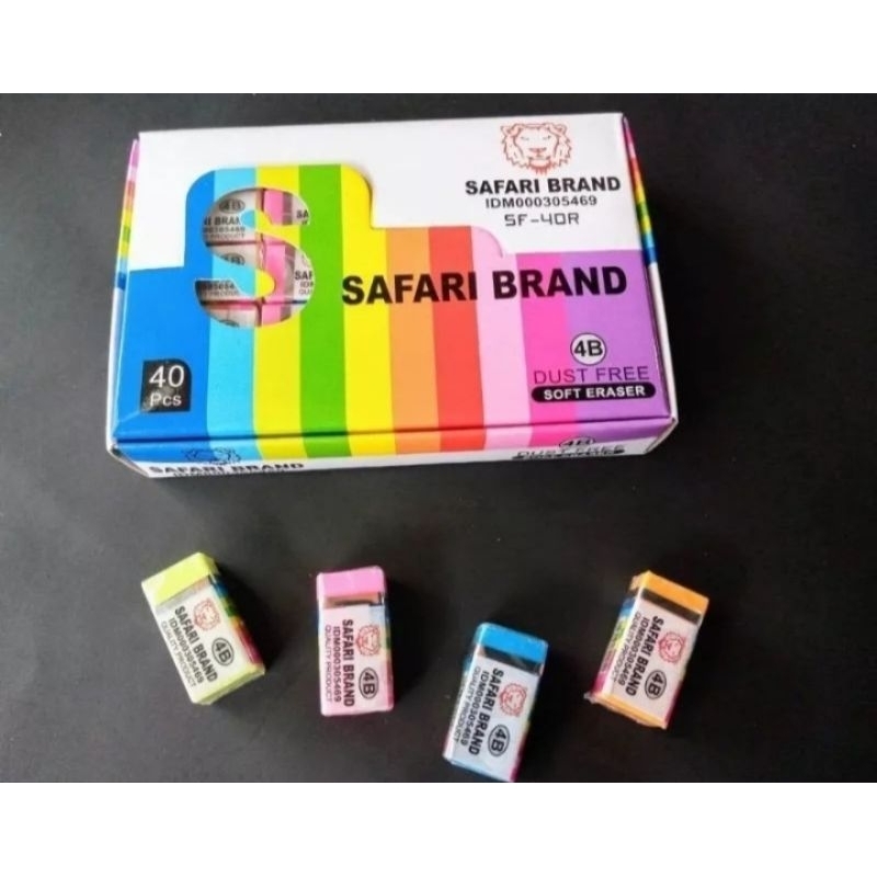 

penghapus safari brand warna 1pak isi 40 pcs