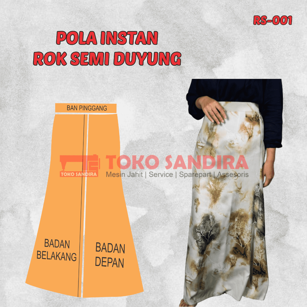 pola rok semi duyung/pola instan rok semi/pola rok wanita/pola instan rok/pola instan murah/pola jip