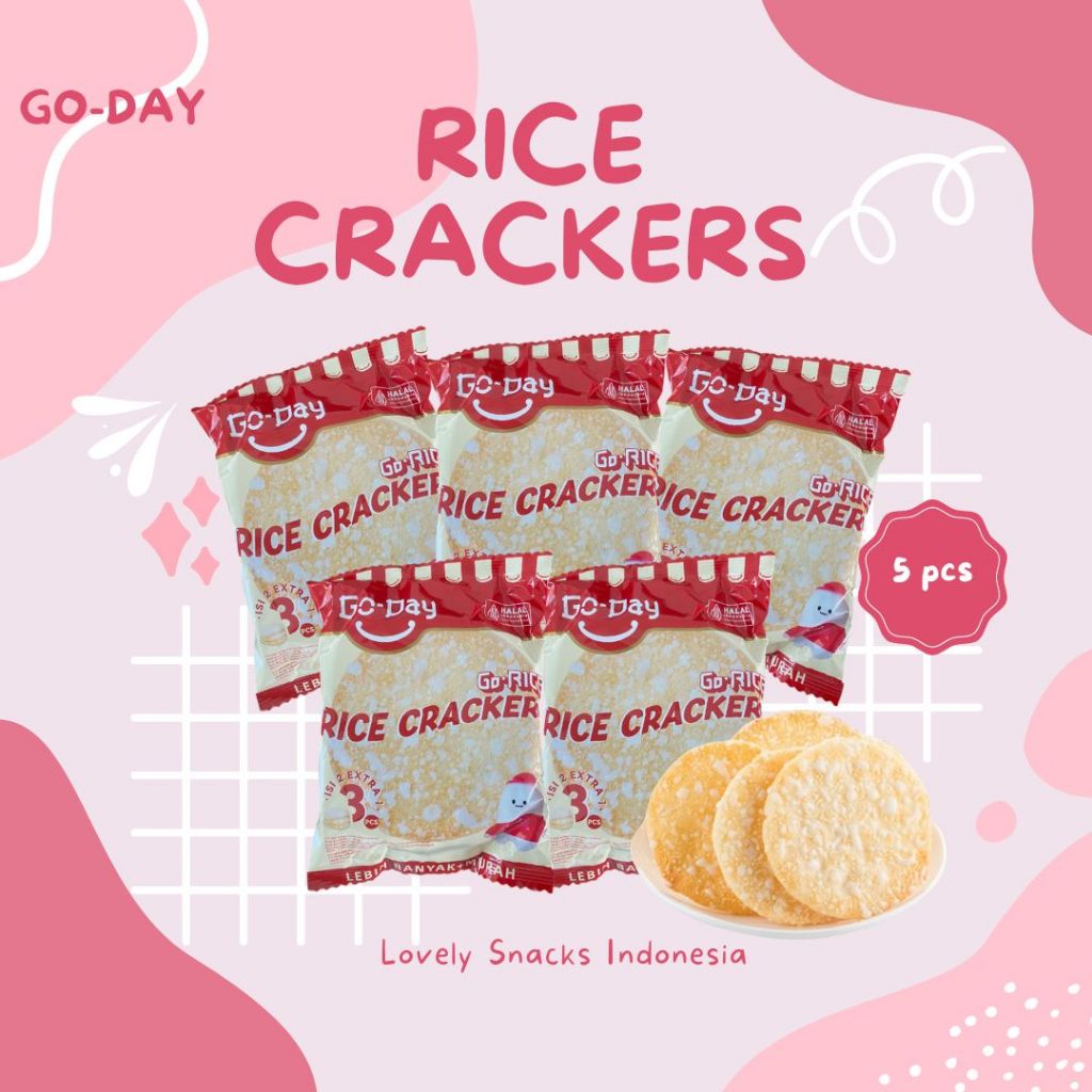 

Promo Hemat - GO DAY Rice Crackers 16.5 gram x 5 pcs | Snack Cemilan Biskuit Beras