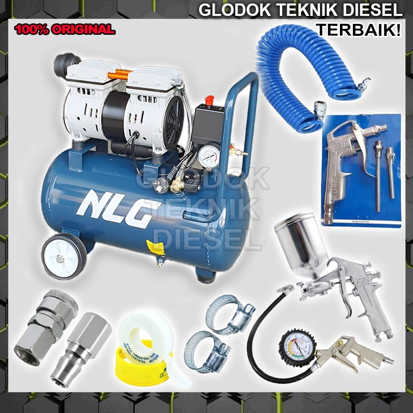 NLG Kompresor Angin Portable Oilless 1 HP 24 LITER Mini Air Compressor Udara OL OA 1024 OL1024 ARTIX