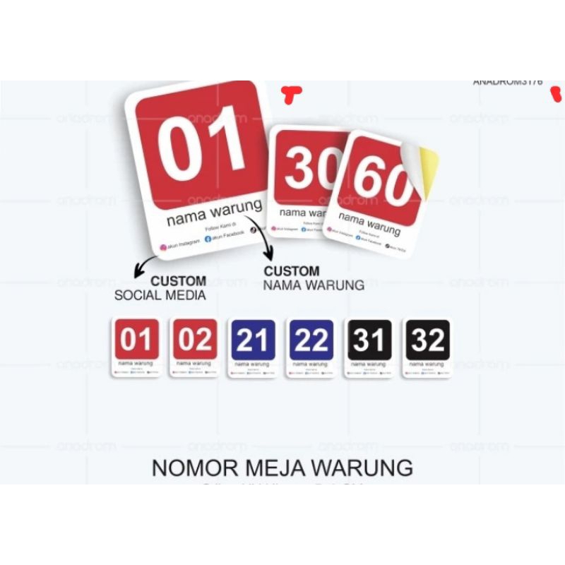 

Stiker Nomer Meja