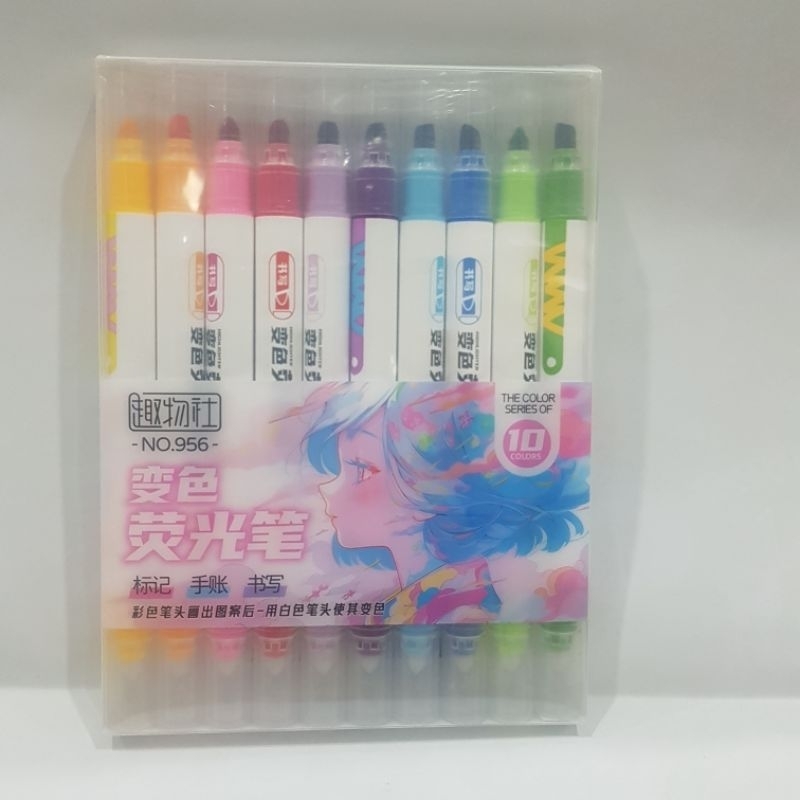 

Highlighter Set 10 Warna Bisa Berubah Warna / Stabilo Set 10 Warna Berubah Warna 956