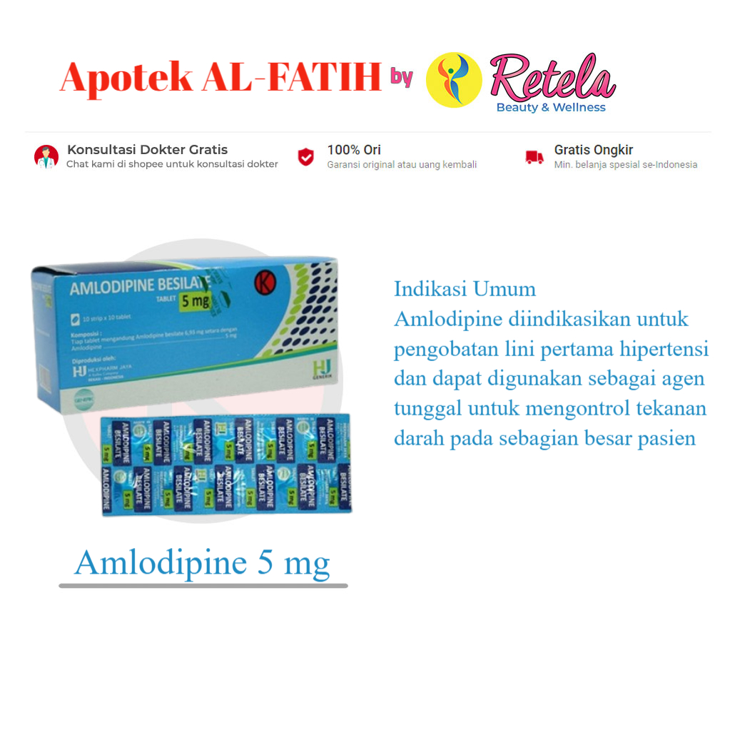 Amlodipine 5 mg 10 Tablet / Hipertensi