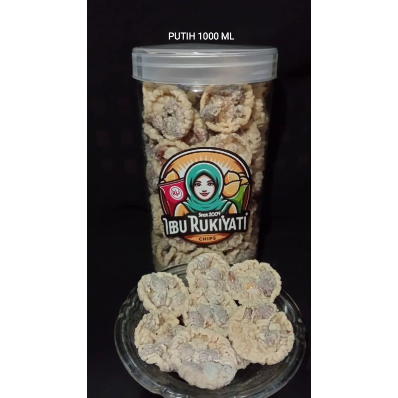 

Peyek mini putih koin/peyek kecil/peyek jadul /rempeyek kacang tanah/toples 1000ml