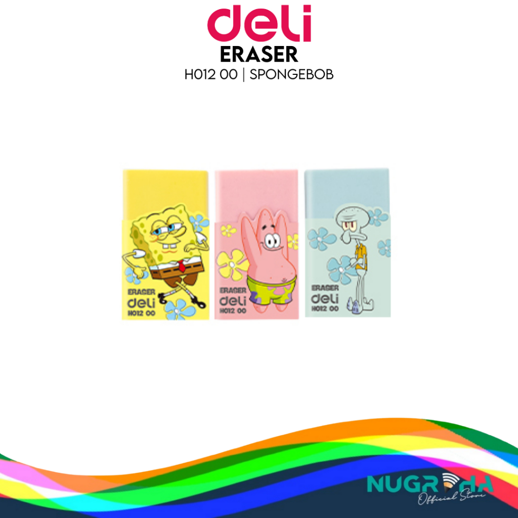 

Deli H01200 Eraser / Penghapus Pensil Spongebob Bebas PVC Bebas Debu Tidak Beracun 1 pcs