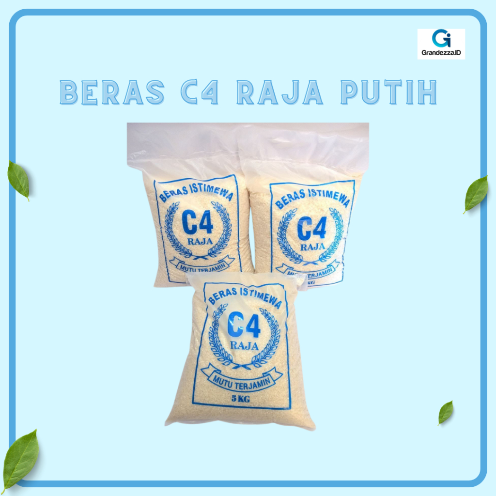 

Beras C4 Raja Putih Enak Pulen kemasa 1Kg Repacking