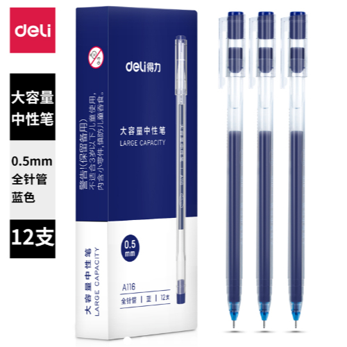 

Deli Gel Pen Pulpen Gel Warna Biru 0.5mm A116