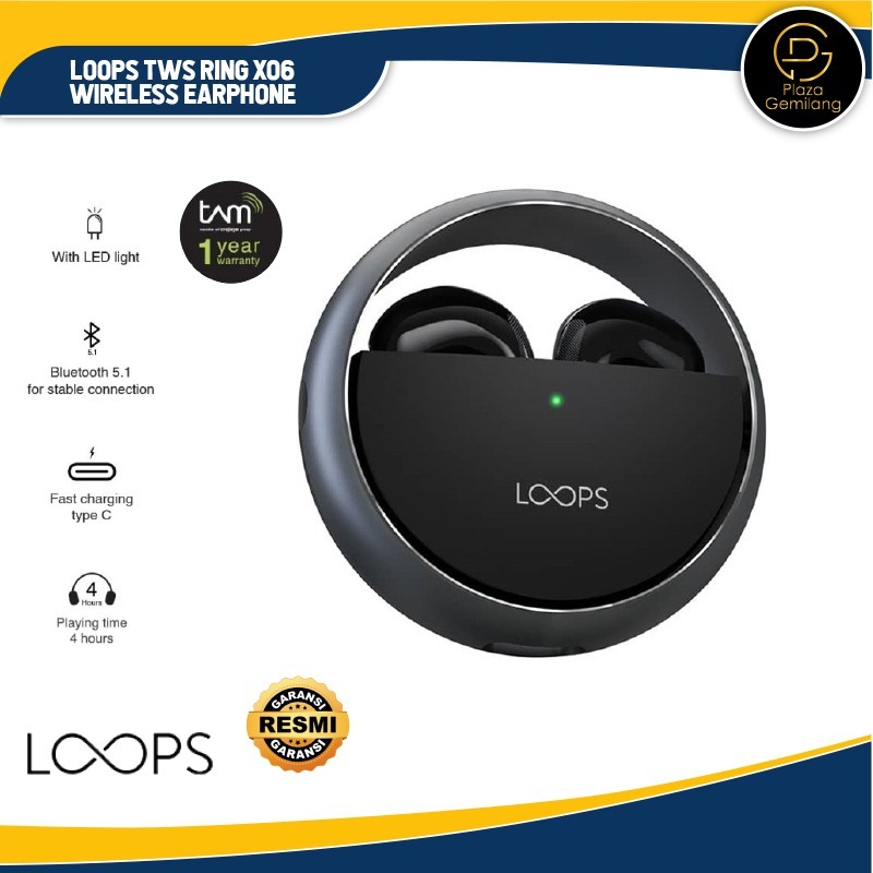 LOOPS TWS Ring X06 Wireless Earphone - Earphone Bluetooth LOOPS X06