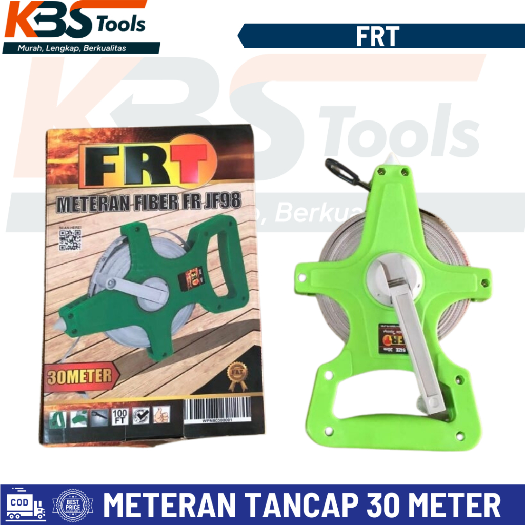 Meteran Tancap 30 Meter KEEN / FRT - Meteran Roll Fiber - Meteran Tancap Roll