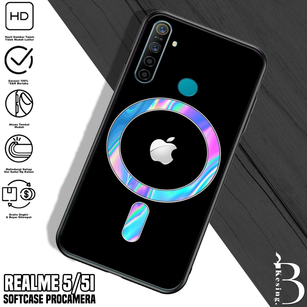 Case Realme 5 / 5i - Casing Hp Realme 5i / 5 Motif Logo Magsafe - Silikon Hp Realme 5i - Kesing Hp R
