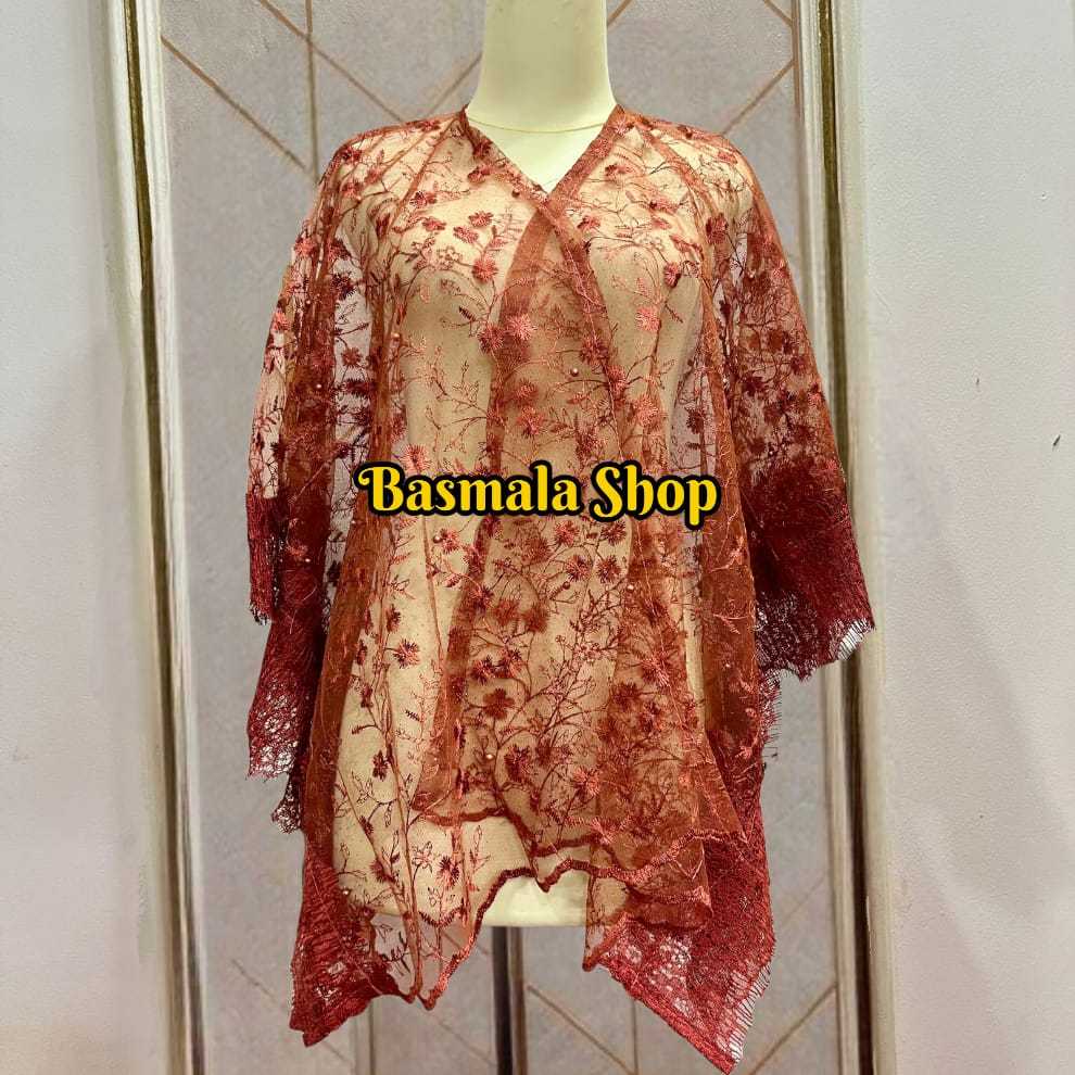 Outer Rompi Brukat Tile Mutiara/ Cape Muslim/ Baju Luaran Muslim