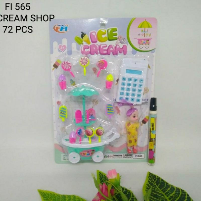 Mainan Anak Gerobak Eskrim Ada Kalkulator + Boneka FI 565