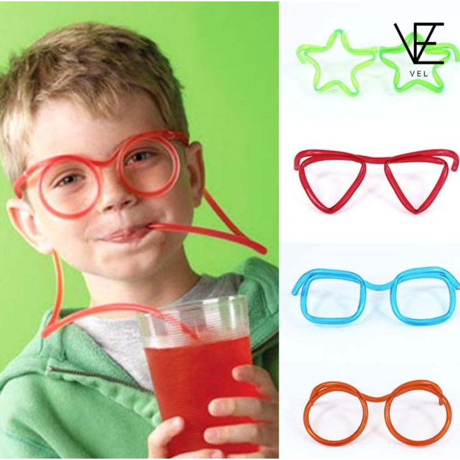 Sedotan Kacamata / Straw / Sedotan Minum Anak / Sedotan Bentuk Kacamata / Sedotan Lucu Menarik Bahan