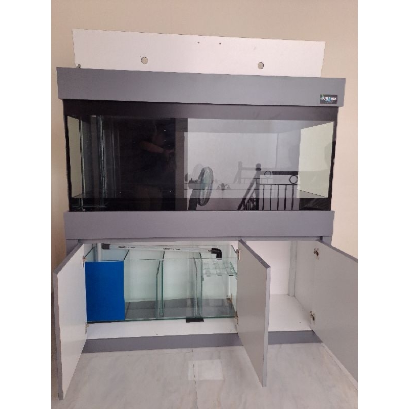 Aquarium 100x50x50 full 8 mili kabinet HPL