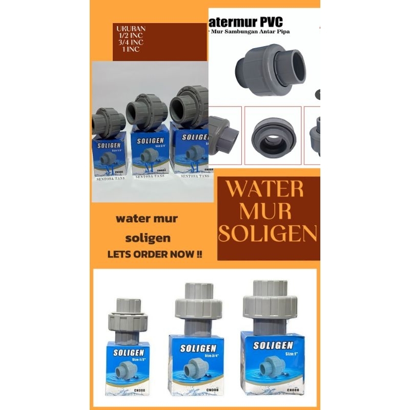 WATER MUR PVC SOLIGEN/WATER MUR/SAMBUNGAN PIPA
