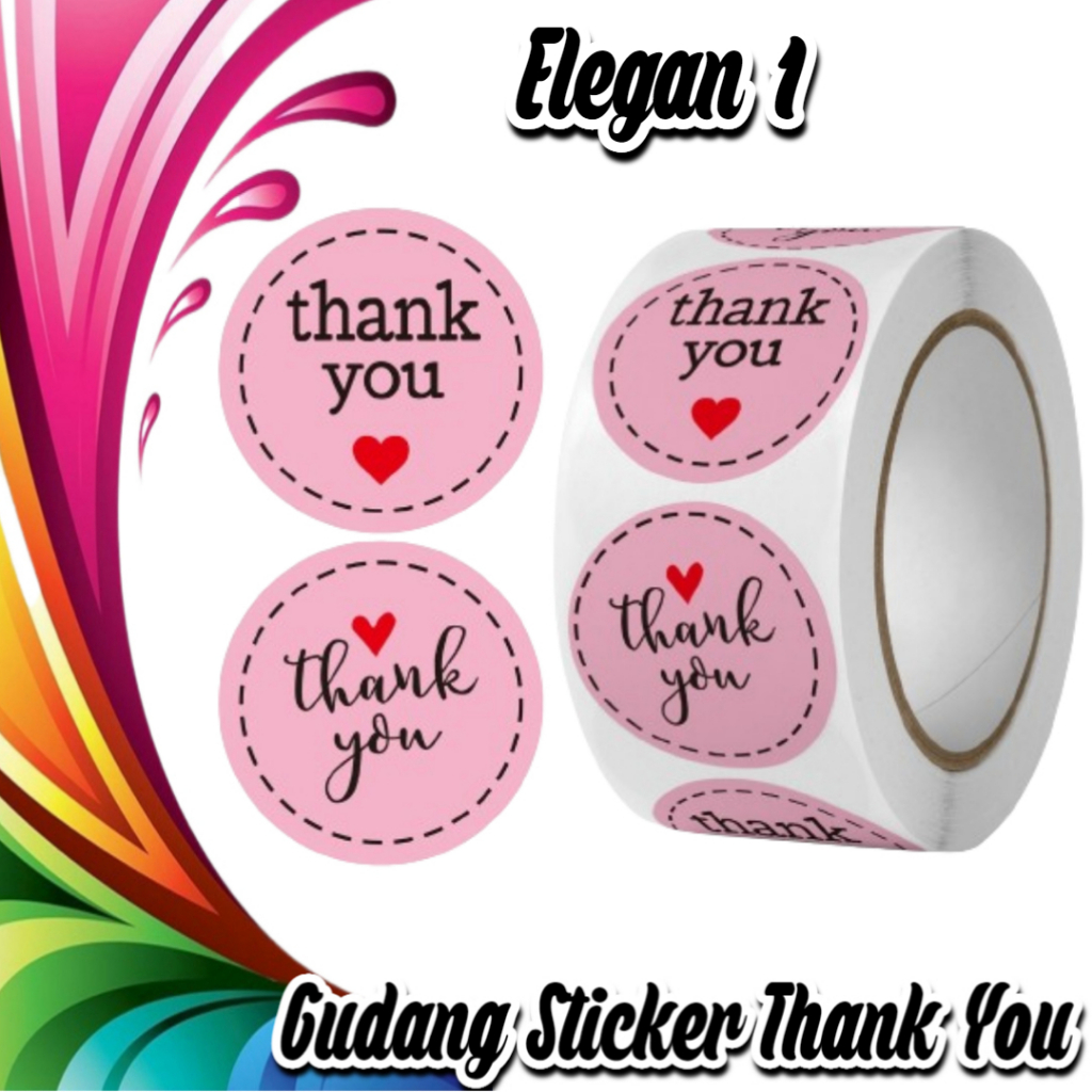 

STICKER THANK YOU STICKER TERIMA KASIH TINGGAL KUPAS & TEMPEL WARNA CERAH TAJAM (ELEGAN 1)