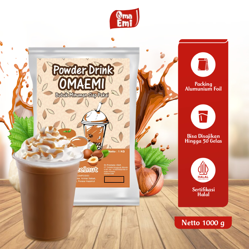 

BUBUK MINUMAN PREMIUM RASA HAZELNUT 1 KG | BPOM & HALAL
