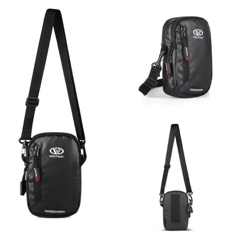 KODE M9S Dompet Hp Tas Selempang Pouch Bag Hitam Tas Pinggang Sabuk Hp Pria