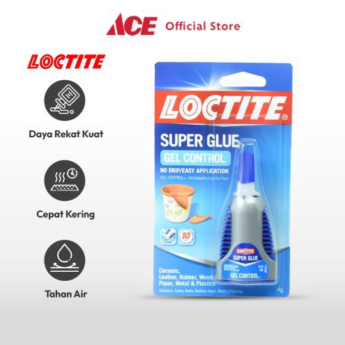 

Ace Loctite Lem Multifungsi Gel Control 4 Gr Perekat Cair Cairan Lem Kuat Serbaguna Super Glue f HP6