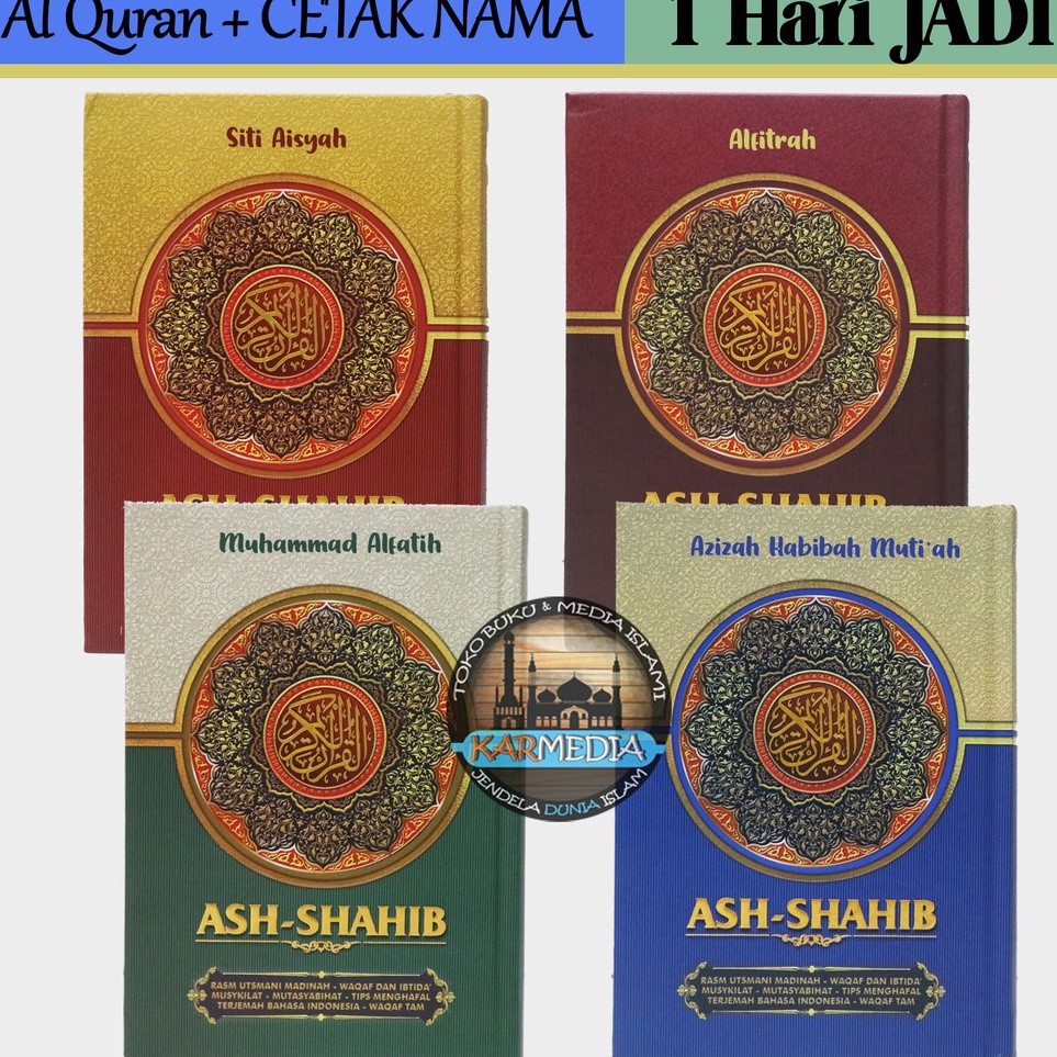 BISA CUSTOM CETAK NAMA A5 Cover Baru Mushaf Ash Shahib Rasm Utsmani Terjemahan Waqaf dan Ibtida A5 B