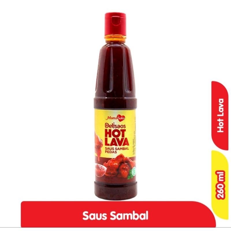 

Mama Suka Delisaos Saos Sambal Pedas Hot Lava Botol 260ml