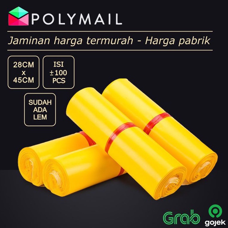 

POLYMAILER 1PCS 3x4CM YELLOW GLOSSY PLASTIK POLYMAILER KUNING h P5A2