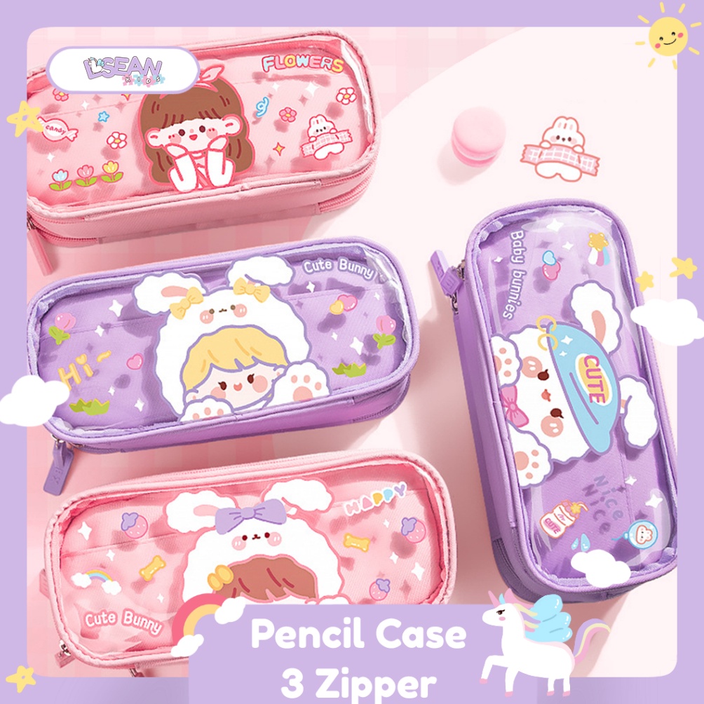 

TEMPAT PENSIL LUCU KOREA KARTUN LUCU 3 ZIPPER KAPASITAS BESAR MULTIFUNGSI CASE r X1R8