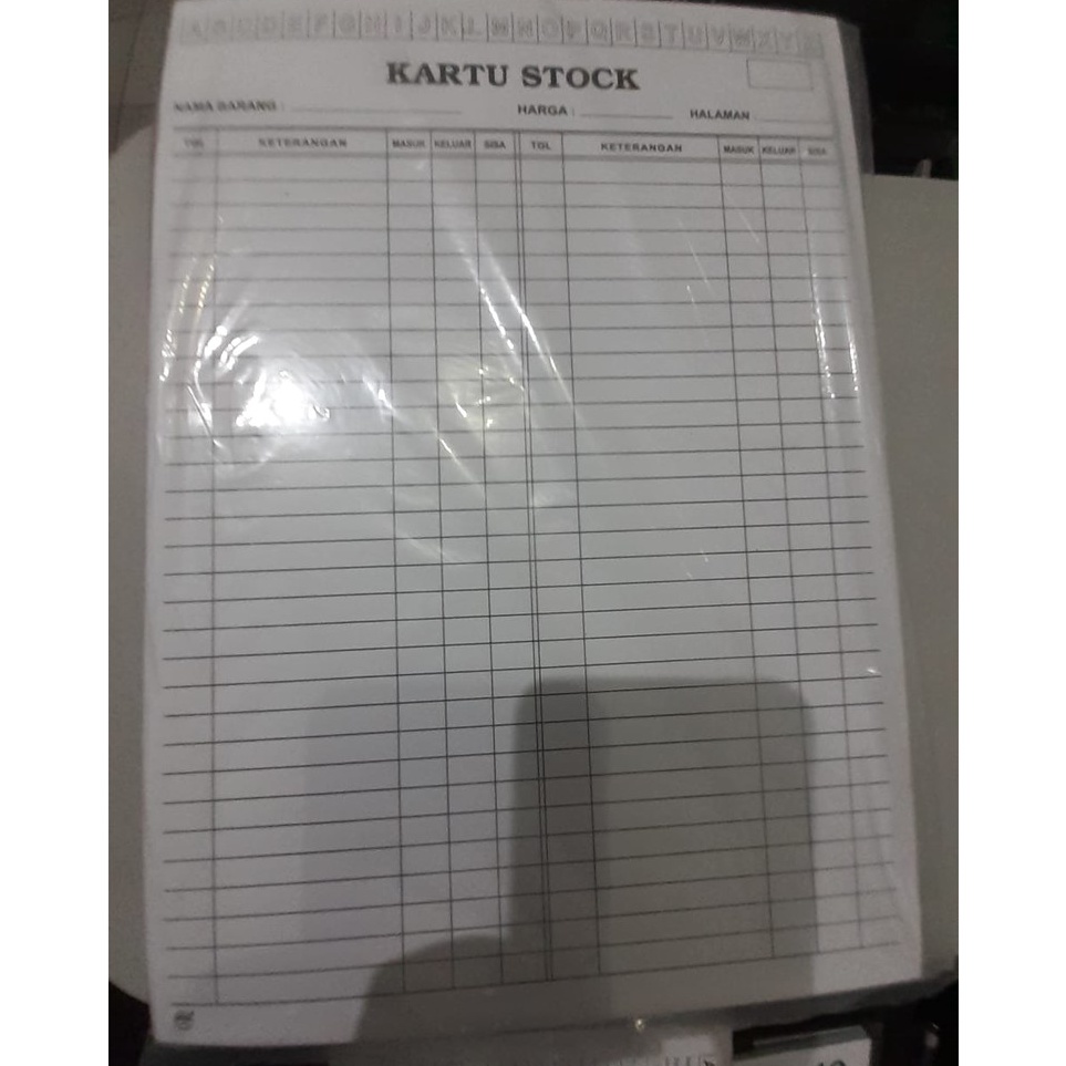 

Kartu Stok Besar putih abjad berdiri 1 lbr f E7N8