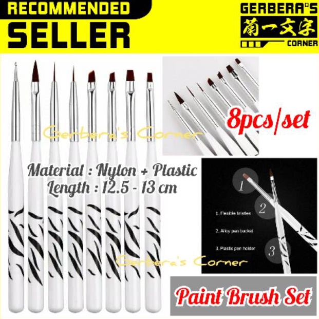 

Kuas Cat Gundam Nylon Paint Brush Set Model Kit Tools 8pcsset f P8D5