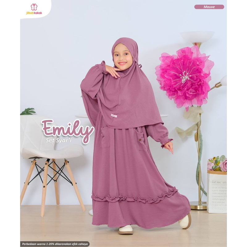 Emily Set Syari by Jilbab Kakak Babyjab | Baju Muslim Anak TK SD