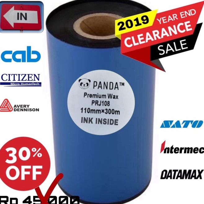 

KODE C89B 11mmX3m Barcode Ribbon Wax Face In Panda Thermal Transfer Ribbon