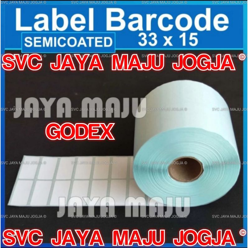

[ GODEX ] 33 X 15 SEMICOATED - 2 LINE - FACE IN - ISI 5.000 PCS || CORE 1" || LABEL BARCODE PAKAI RIBBON THERMAL TRANSFER - LABEL HARGA PRICE TAG MINIMARKET SUPERMARKET TOKO HP OLEH-OLEH || 33X15 - G500 G 500 - ISI 5000 PCS - STOCK PROMO