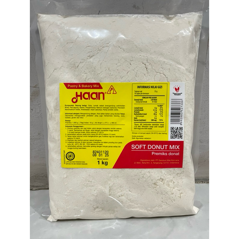 

Haan Soft Donut Mix 1kg (Tepung Premix Donu)