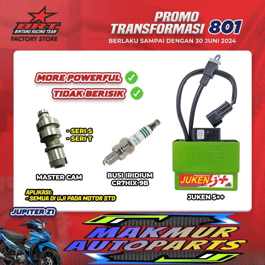 PAKET BRT JUPITER Z1 JUKEN 5 + Plus MASTER CAM NOKEN AS BUSI (BINTANG RACING TEAM BRT)