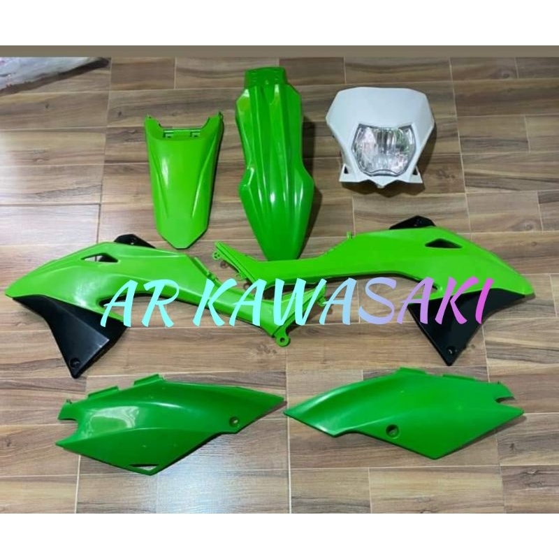 body set Kawasaki klx BF hijau plus reflektor original Kawasaki
