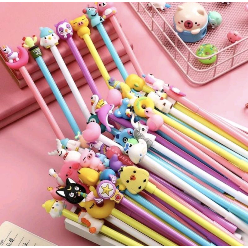 

Pen Lentur Goyang SANRIO DONAT LUCU Dengan Boneka Kartun Lucu Imut Pulpen Elastis Goyang Karakter Pulpen