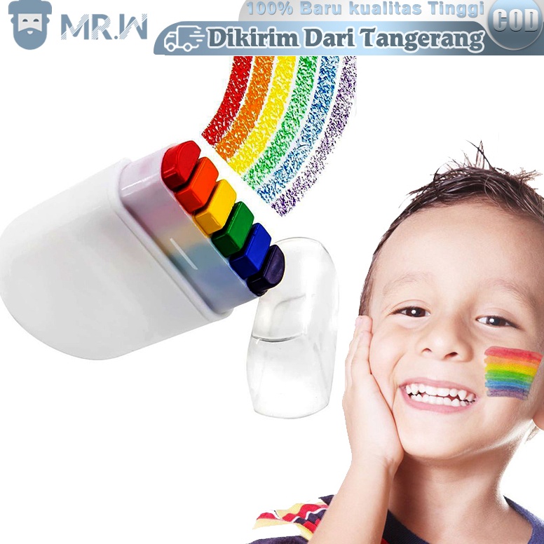 

6 Warna Cat Wajah Face Painting 2pcs Rainbow Face Body Painting Palette Wajah Face Painting Imagic n SF2