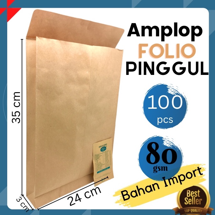 

Amplop Coklat Folio PINGGUL 24 x 35Cm isi 1lbrPolos Paper Bag Kraft Amplop t G6P4