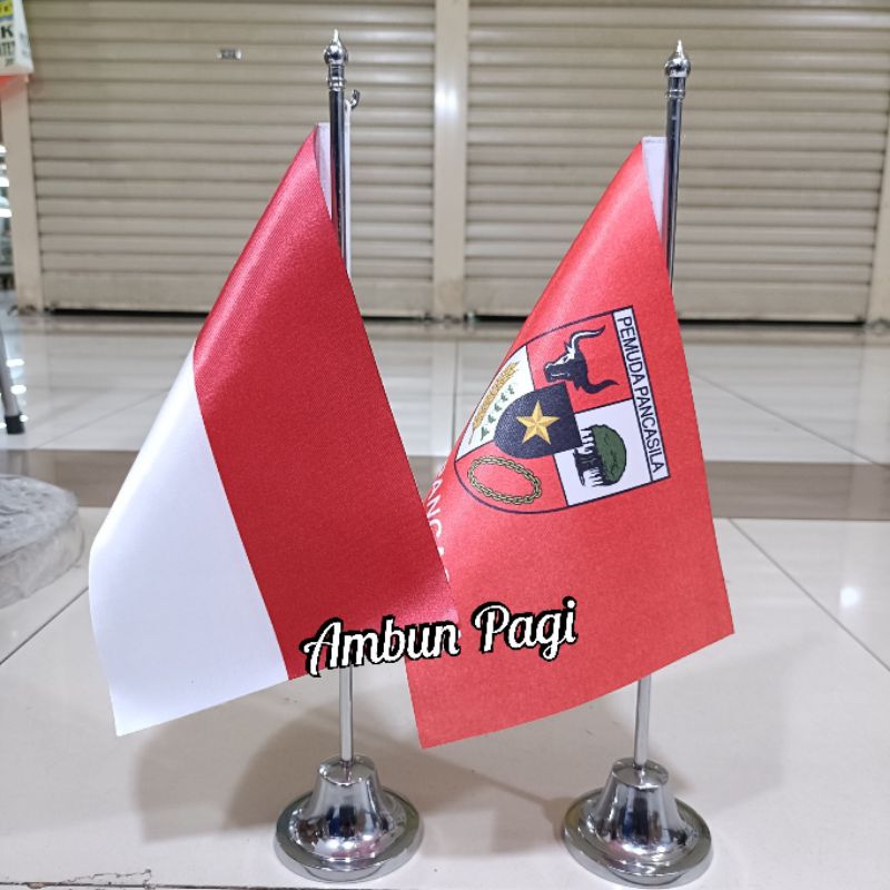 

best seller tiang stenlis meja+bendera PP(Pemuda Pancasila)+bendera Merah Putih