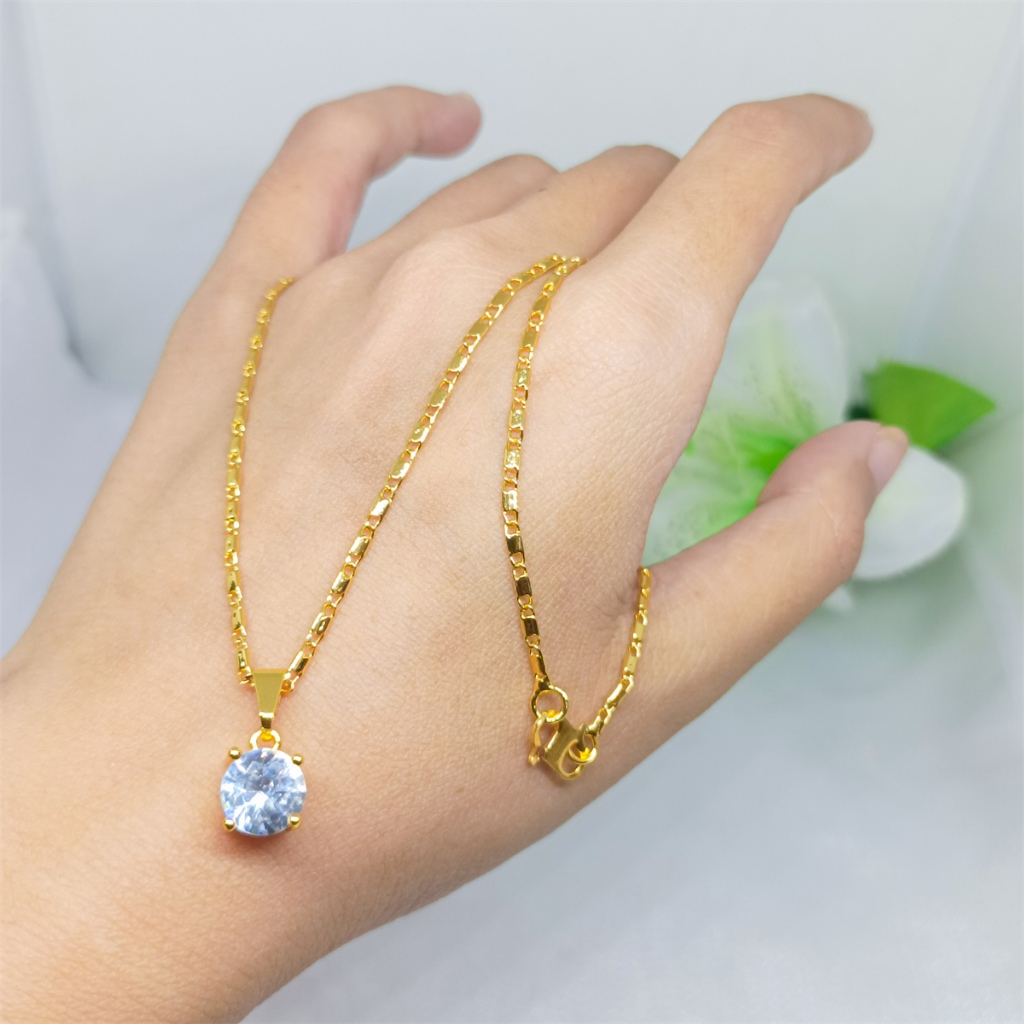 Terbaru Import Kalung Rantai Berlian Permata Titanium Melintir Yang Model Anti Karat Aksesoris Perhi