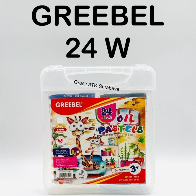 

CRAYON Krayon Minyak Oil Pastel GREEBEL GREBEL 24 Warna Colours 24C x Z5M9