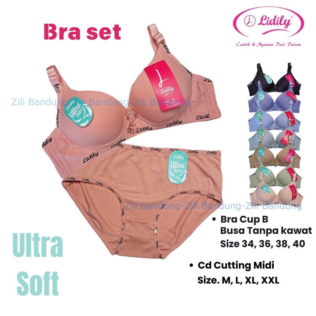 Lydyly Bra Set Ultra Soft Tanpa Kawat  art 17232-15232 ( BRA + CD )