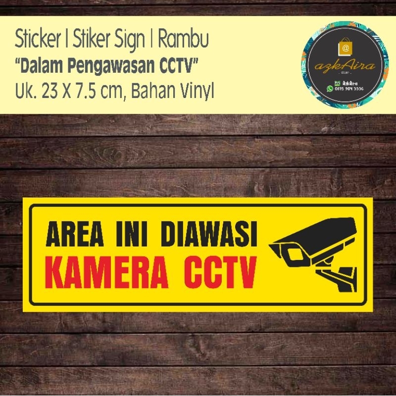 

Sticker Stiker Sign Dalam Pengawasan CCTV - Uk. 23x7.5 cm
