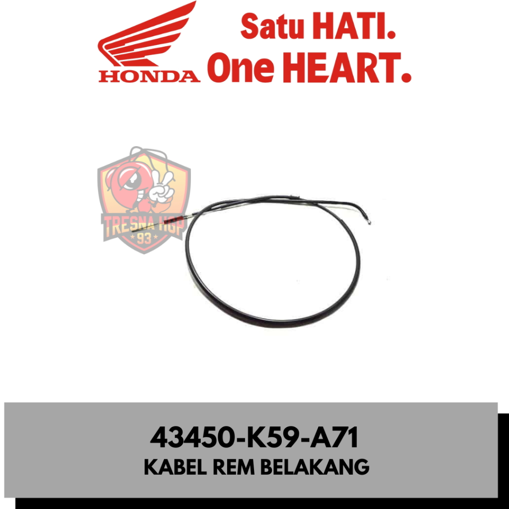43450-K59-A71 KABEL REM BELAKANG NEW VARIO 150 ESP GEN 1 K59J ORIGINAL | CABLE COMP RR BRAKE 43450K5