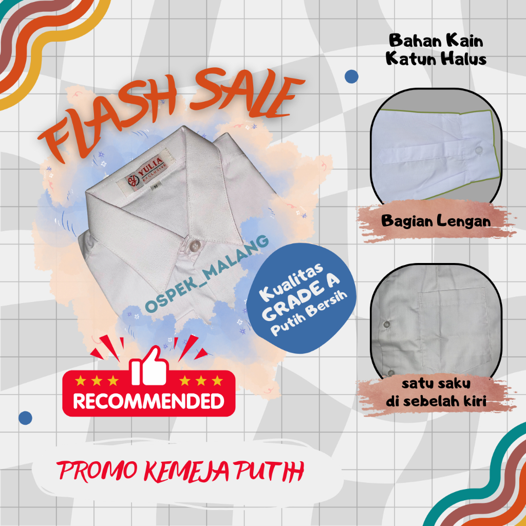[FLASH SALE] Kemeja Putih Polos / Kemeja Ospek (Grade A)