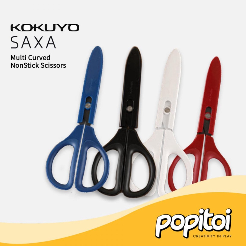 

Kokuyo SAXA MultiCurved NonStick Scissors Gunting Anti Lengket k U7B3