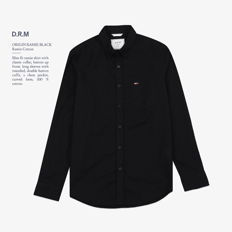 kemeja hitam polos | kemeja drm hitam.drm wear (cotton ramie)