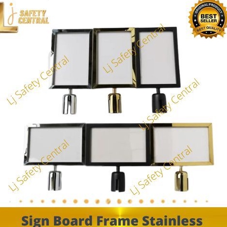 

Sign Frame A4 Potrait Landscape Stainless High Quality Papan Tiang Antrian o O2J7